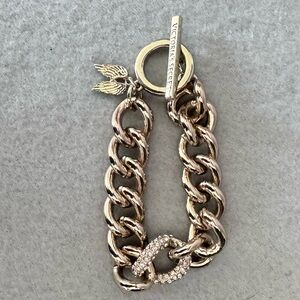 Victoria's Secret Gold Tone Faux Diamond Angel Wind Bracelet